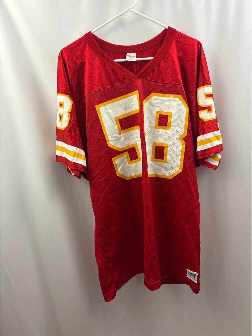 Vintage 90s Wilson NFL Kansas City Chiefs Derrick Thomas 58 Jersey Men’s Size XL